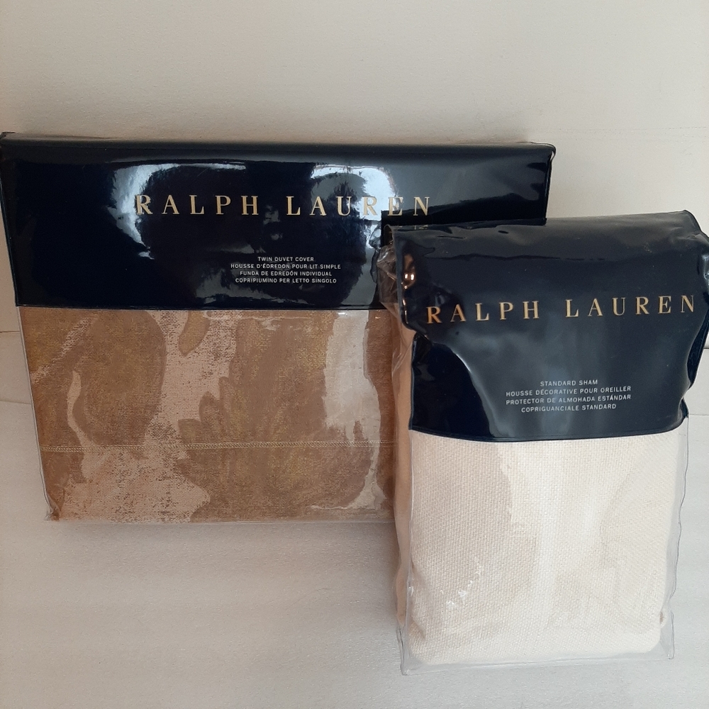 Ralph Lauren Weston Park Attley Twin Duvet Cover & 1 Linen Foley Standard Sham